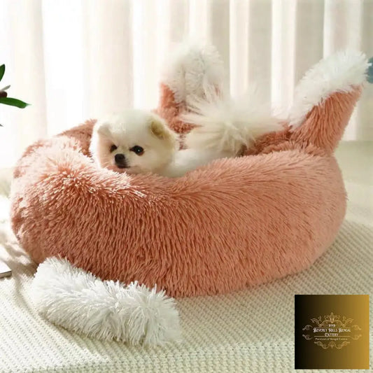Plush Pet Bed With Ears And Tail For Cats Small Dogs Beds & Blankets